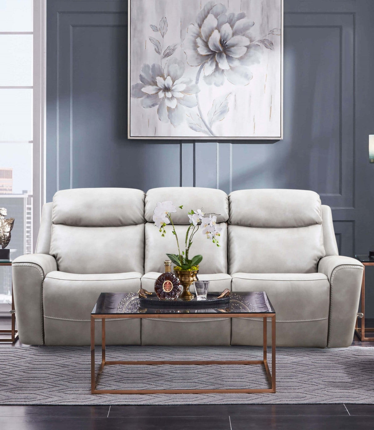Artemia Light Taupe Power Reclining Sofa & Loveseat by Furniture of America at Eve Furniture