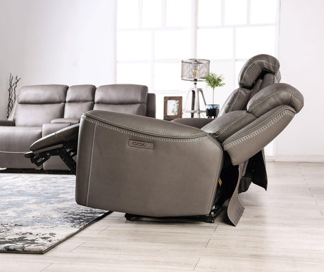 Artemia Gray Power Reclining Loveseat by Furniture of America at Eve Furniture