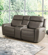 Artemia Gray Power Reclining Loveseat by Furniture of America at Eve Furniture