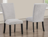 Artemis 5 Piece 70″ Rect White Marble Table, Black Finish w/4 Gray Chenille Chairs by Steve Silver at Eve Furniture