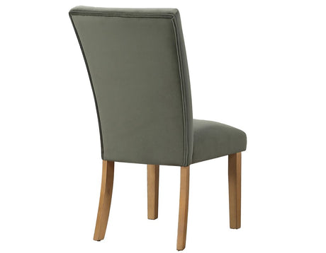 Artemis 70″ Rect White Marble Table, Tan Finish w/4 Green Velvet Chairs by Steve Silver at Eve Furniture