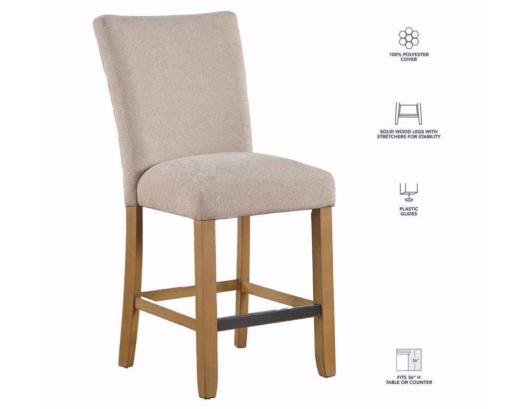Artemis Beige Chenille Velvet 24″ Counter Stool by Steve Silver at Eve Furniture