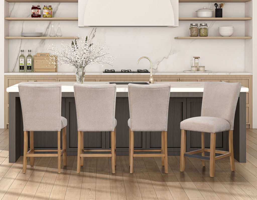 Artemis Beige Chenille Velvet 24″ Counter Stool by Steve Silver at Eve Furniture