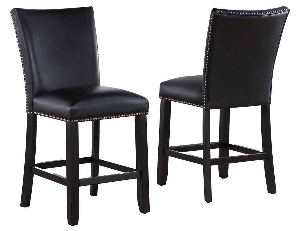 Artemis Black Vegan Leather 24″ Counter Stool by Steve Silver at Eve Furniture
