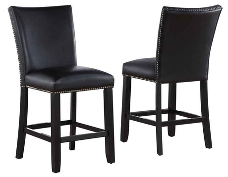 Artemis Black Vegan Leather 24″ Counter Stool by Steve Silver at Eve Furniture