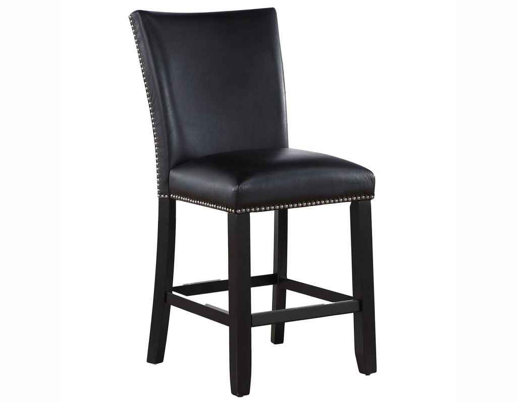 Artemis Black Vegan Leather 24″ Counter Stool by Steve Silver at Eve Furniture