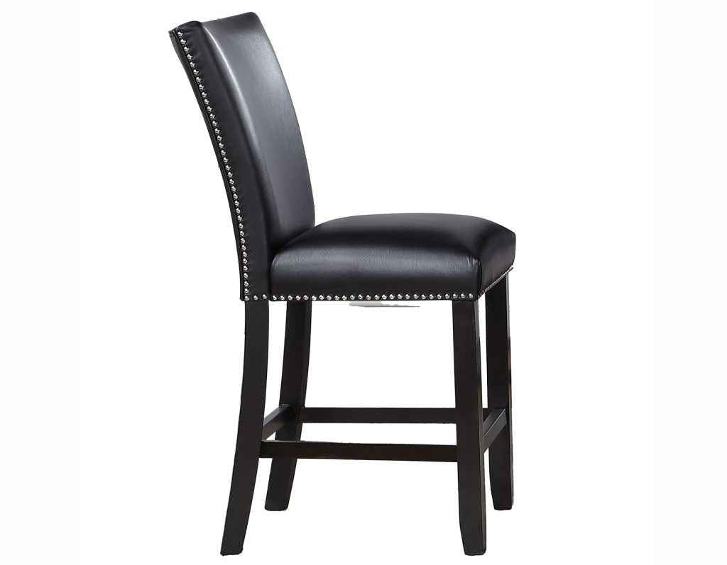 Artemis Black Vegan Leather 24″ Counter Stool by Steve Silver at Eve Furniture
