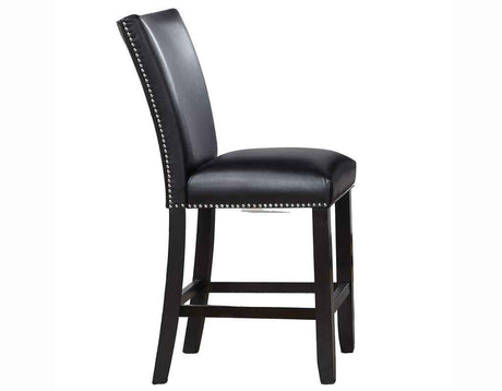 Artemis Black Vegan Leather 24″ Counter Stool by Steve Silver at Eve Furniture
