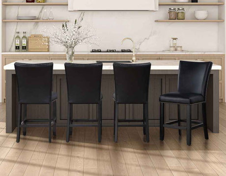 Artemis Black Vegan Leather 24″ Counter Stool by Steve Silver at Eve Furniture