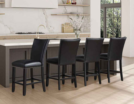 Artemis Black Vegan Leather 24″ Counter Stool by Steve Silver at Eve Furniture