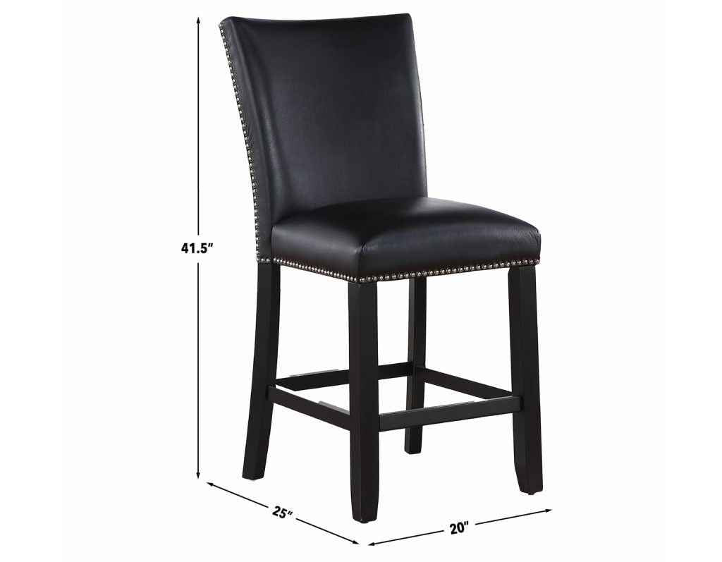 Artemis Black Vegan Leather 24″ Counter Stool by Steve Silver at Eve Furniture