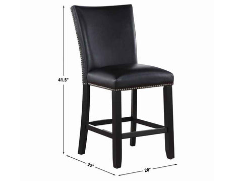 Artemis Black Vegan Leather 24″ Counter Stool by Steve Silver at Eve Furniture