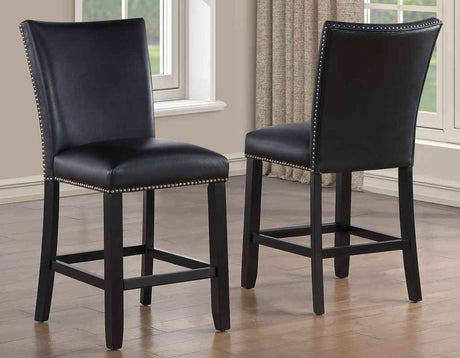 Artemis Black Vegan Leather 24″ Counter Stool by Steve Silver at Eve Furniture