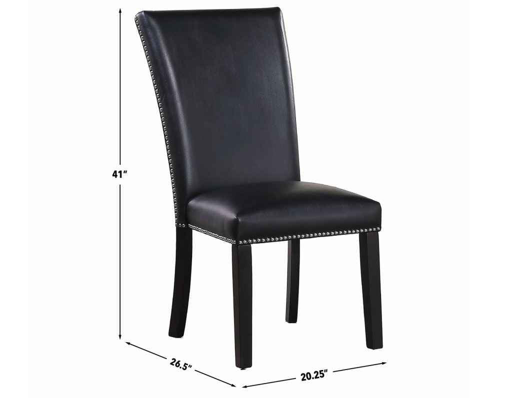 Artemis Black Vegan Leather Cover Side Chair by Steve Silver at Eve Furniture