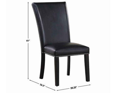 Artemis Black Vegan Leather Cover Side Chair by Steve Silver at Eve Furniture