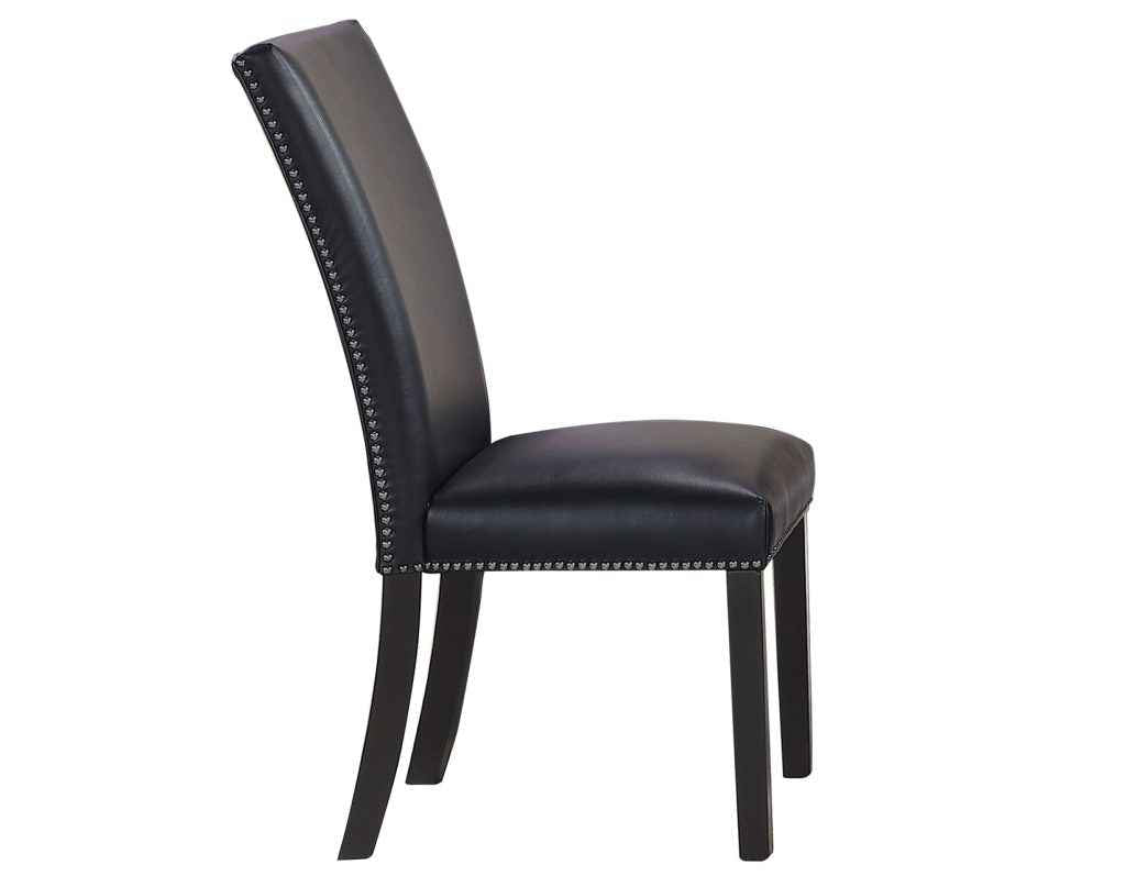 Artemis Black Vegan Leather Cover Side Chair by Steve Silver at Eve Furniture