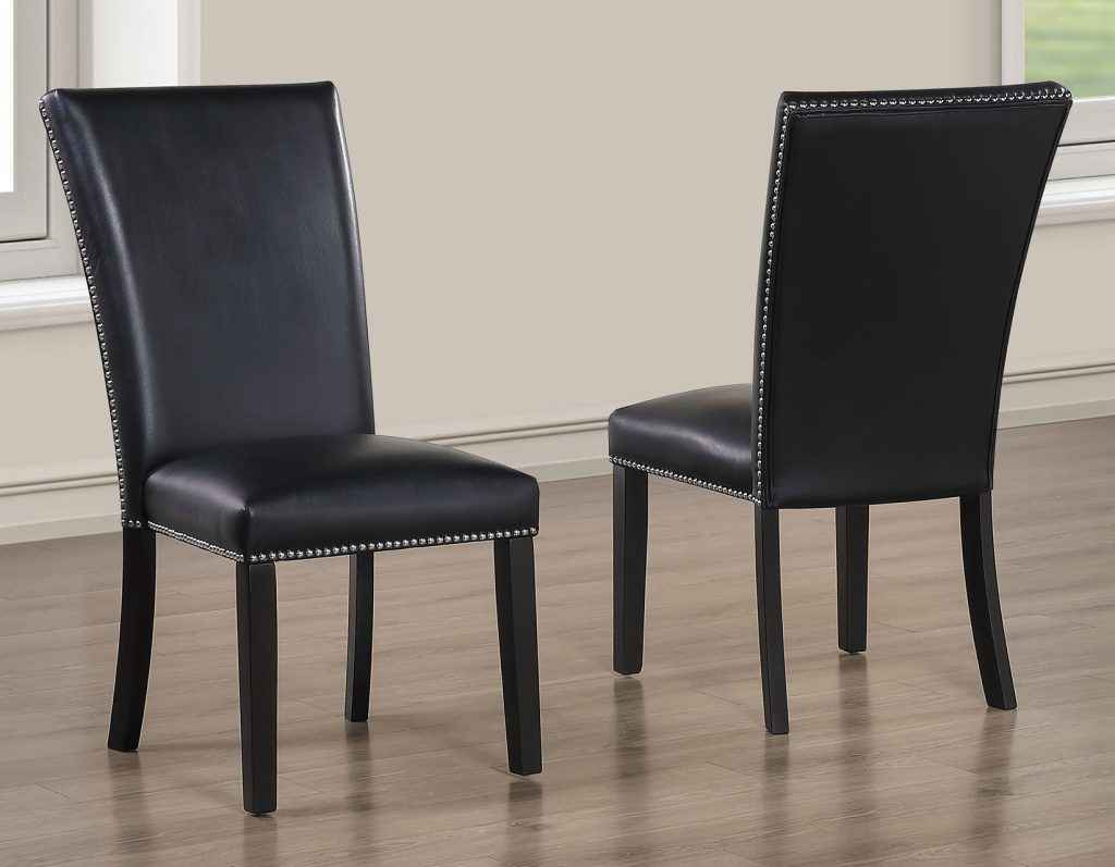 Artemis Black Vegan Leather Cover Side Chair by Steve Silver at Eve Furniture