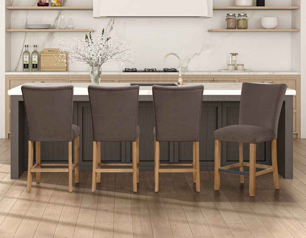 Artemis Brown Velvet 24″ Counter Stool by Steve Silver at Eve Furniture