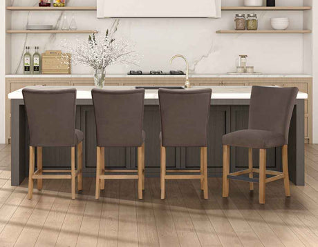 Artemis Brown Velvet 24″ Counter Stool by Steve Silver at Eve Furniture