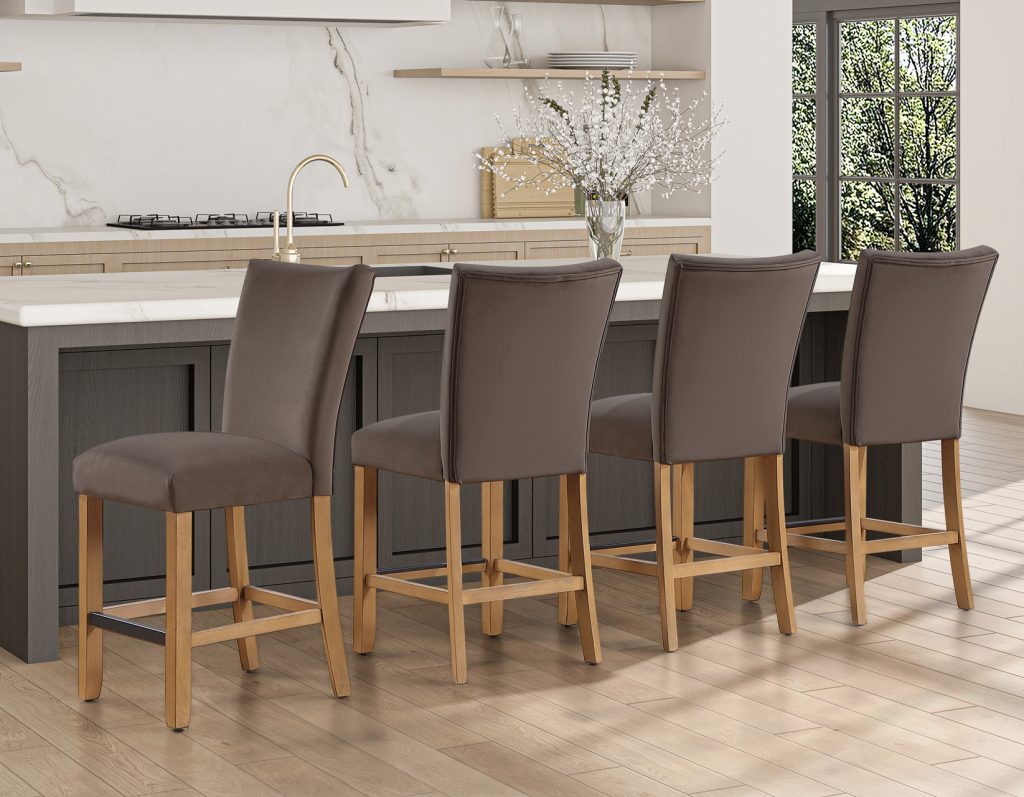 Artemis Brown Velvet 24″ Counter Stool