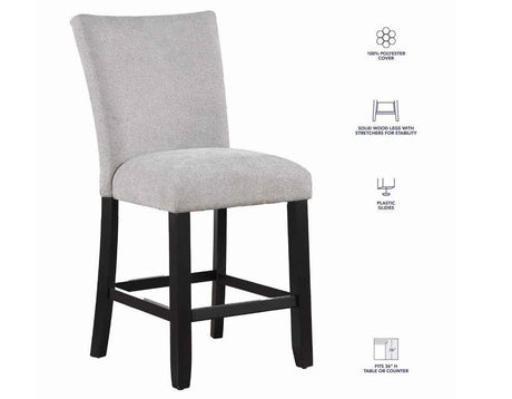 Artemis Gray Chenille Velvet 24″ Counter Stool by Steve Silver at Eve Furniture