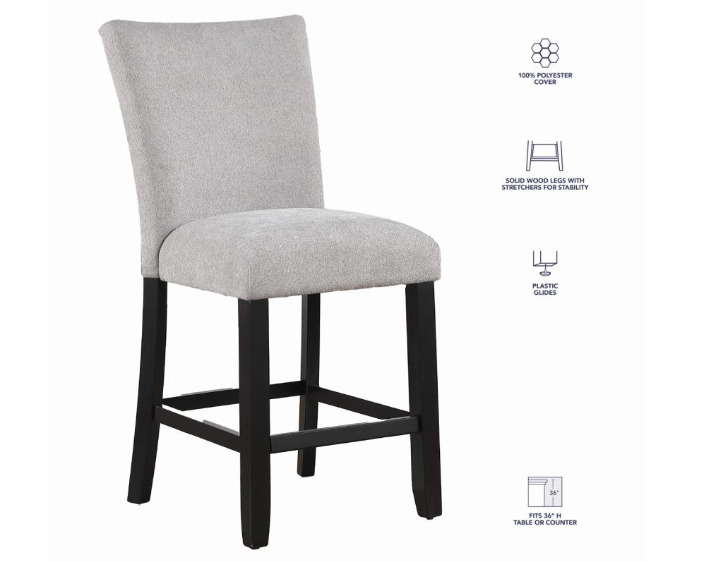 Artemis Gray Chenille Velvet 24″ Counter Stool by Steve Silver at Eve Furniture
