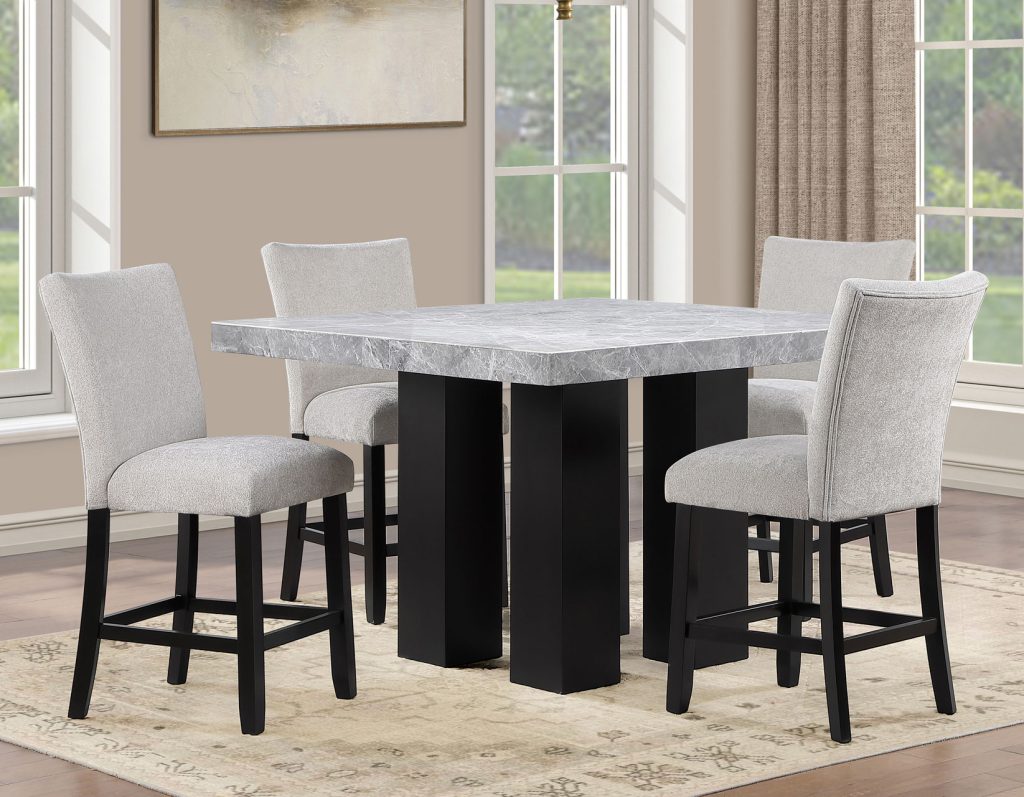 Artemis Gray Chenille Velvet 24″ Counter Stool by Steve Silver at Eve Furniture