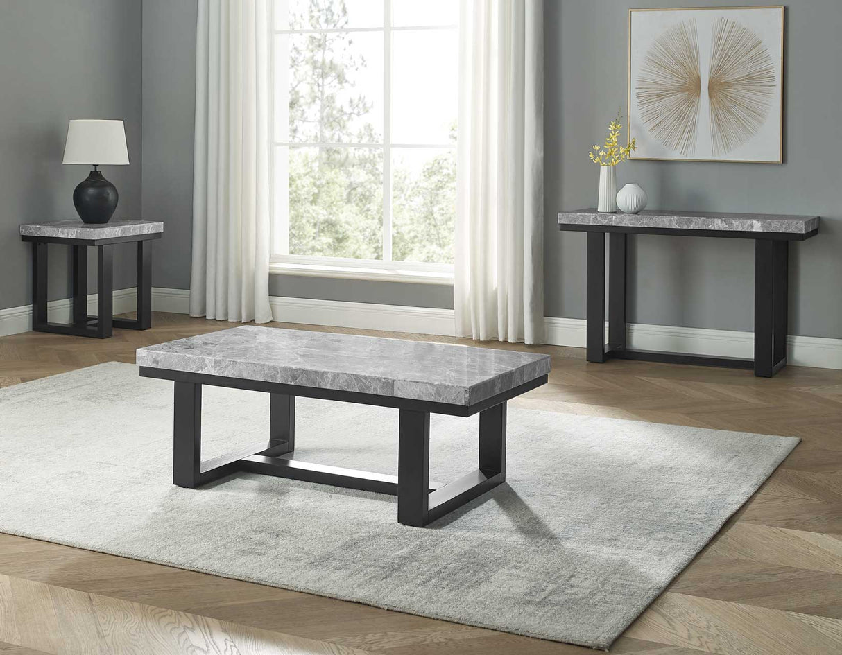 Artemis Gray Marble Top Sofa Table by Steve Silver at Eve Furniture