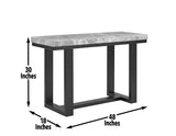 Artemis Gray Marble Top Sofa Table by Steve Silver at Eve Furniture
