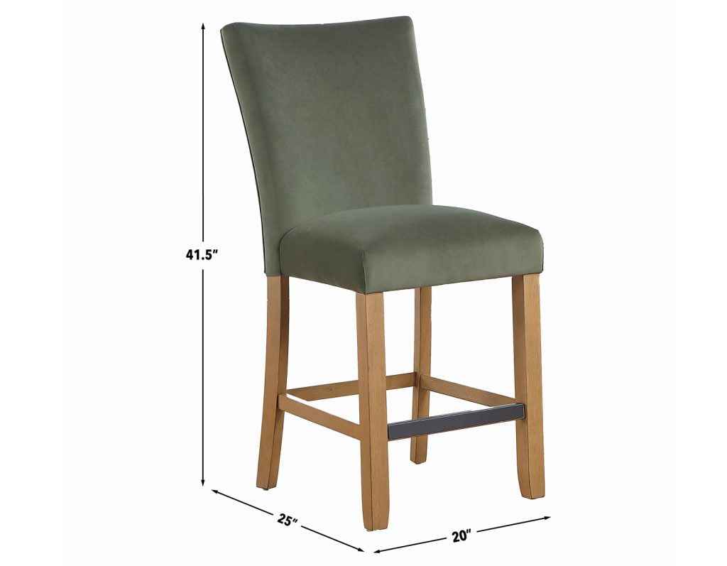 Artemis Green Velvet 24″ Counter Stool by Steve Silver at Eve Furniture