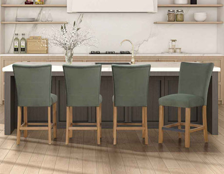Artemis Green Velvet 24″ Counter Stool by Steve Silver at Eve Furniture