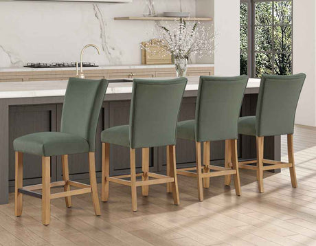 Artemis Green Velvet 24″ Counter Stool by Steve Silver at Eve Furniture