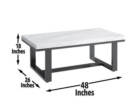 Artemis White Marble Top Cocktail Table by Steve Silver at Eve Furniture