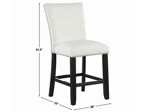 Artemis White Vegan Leather 24″ Counter Stool by Steve Silver at Eve Furniture