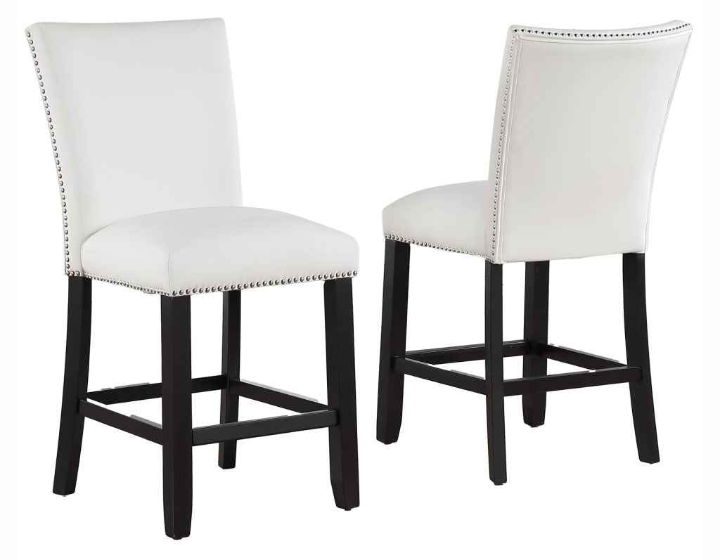 Artemis White Vegan Leather 24″ Counter Stool by Steve Silver at Eve Furniture