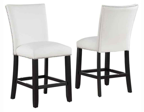 Artemis White Vegan Leather 24″ Counter Stool by Steve Silver at Eve Furniture
