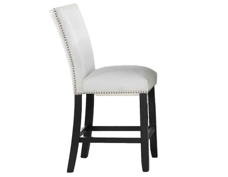 Artemis White Vegan Leather 24″ Counter Stool by Steve Silver at Eve Furniture