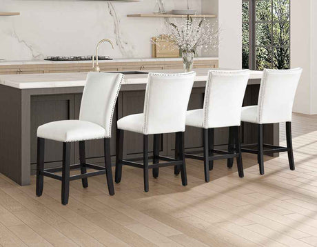Artemis White Vegan Leather 24″ Counter Stool by Steve Silver at Eve Furniture