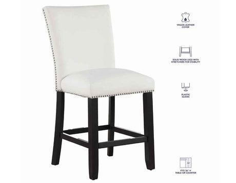 Artemis White Vegan Leather 24″ Counter Stool by Steve Silver at Eve Furniture