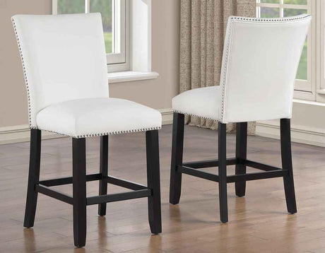 Artemis White Vegan Leather 24″ Counter Stool by Steve Silver at Eve Furniture