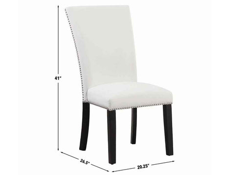 Artemis White Vegan Leather Cover Side Chair by Steve Silver at Eve Furniture