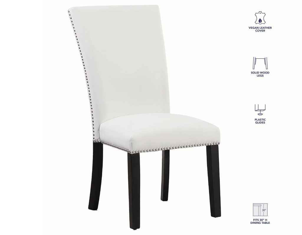 Artemis White Vegan Leather Cover Side Chair by Steve Silver at Eve Furniture