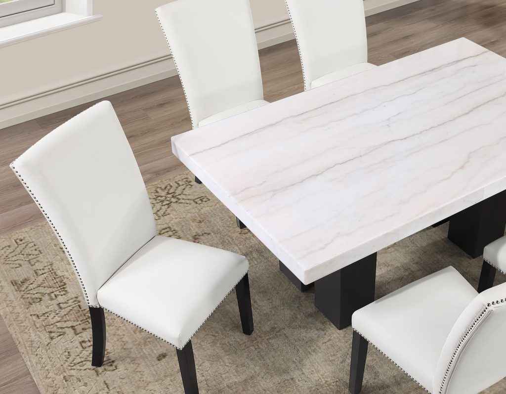Artemis White Vegan Leather Cover Side Chair by Steve Silver at Eve Furniture