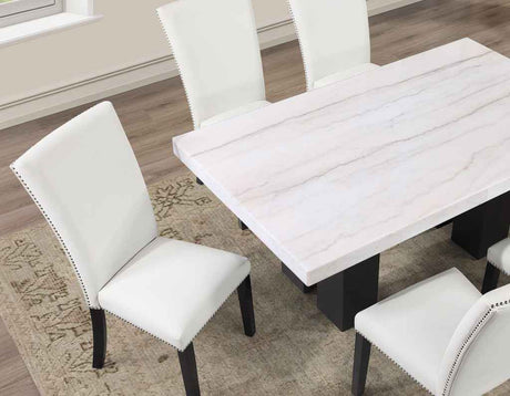 Artemis White Vegan Leather Cover Side Chair by Steve Silver at Eve Furniture