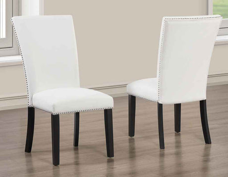 Artemis White Vegan Leather Cover Side Chair by Steve Silver at Eve Furniture