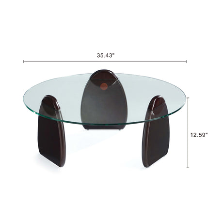 Artesia Coffee Table and End Table in Dark Walnut (set of 2) by Manhattan Comfort at Eve Furniture