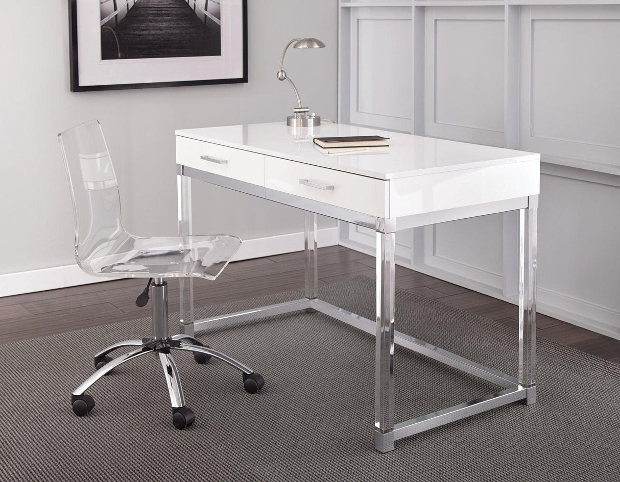 Arthur Adjustable Swivel Chair, Clear by Steve Silver at Eve Furniture