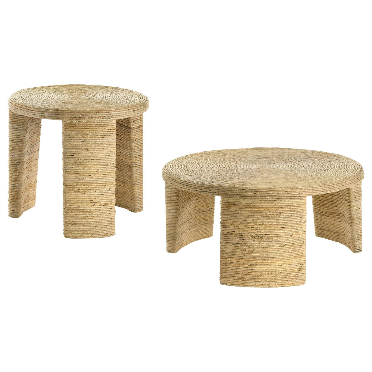 Artina Natural 2-Piece Rattan Coffee and End Table Set by Coaster at Eve Furniture