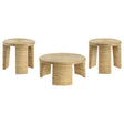Artina Natural 3-Piece Rattan Coffee and End Table Set by Coaster at Eve Furniture