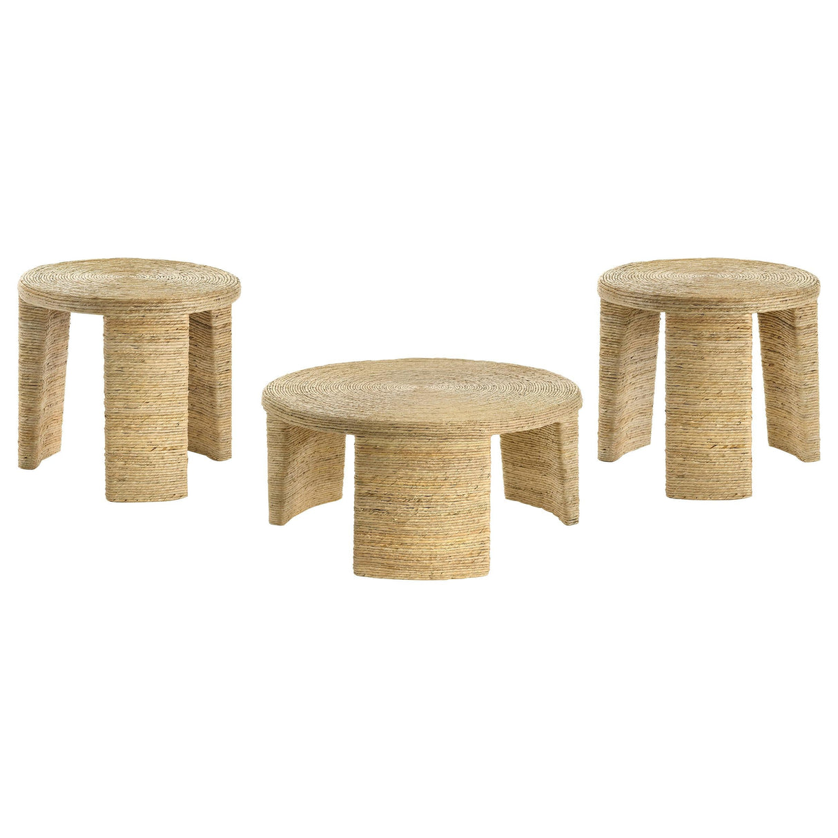 Artina Natural 3-Piece Rattan Coffee and End Table Set by Coaster at Eve Furniture
